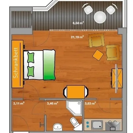 Ancora Marina Haus 2 Nr 03, Typ 2 Apartment *